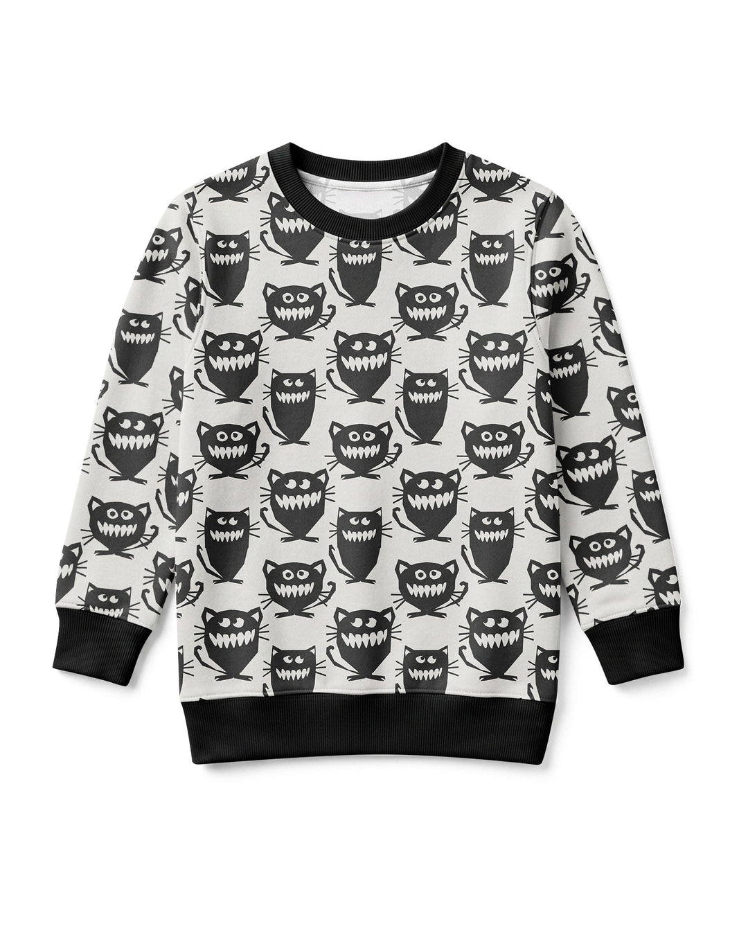 Halloween Monster Cats Bamboo Crewneck Sweatshirt