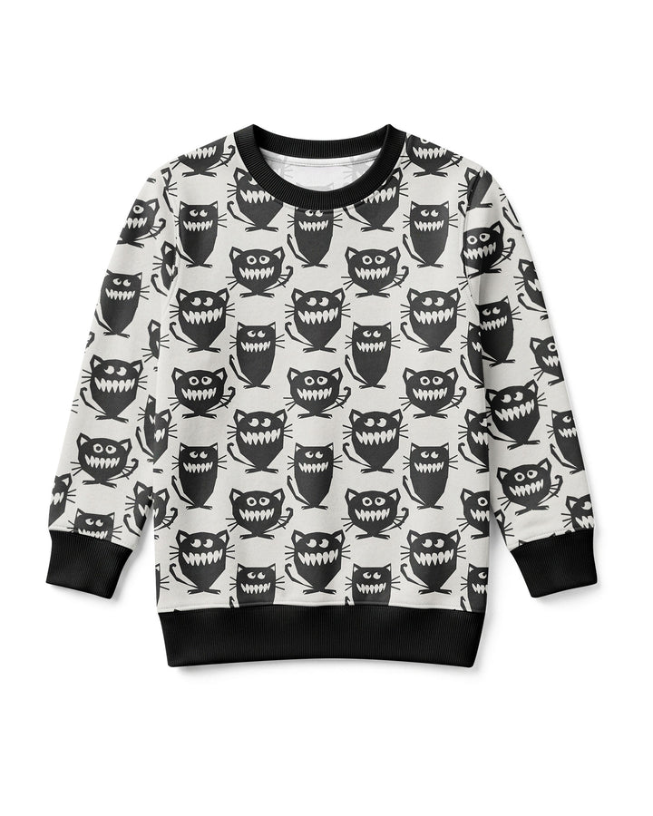 Halloween Monster Cats Bamboo Crewneck Sweatshirt