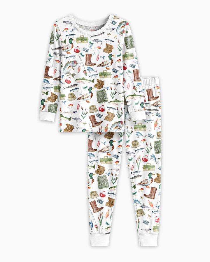 Daddy's Fishing Buddy Daddy& Me Matching Bamboo Two Piece Long Sleeve Pajama Set