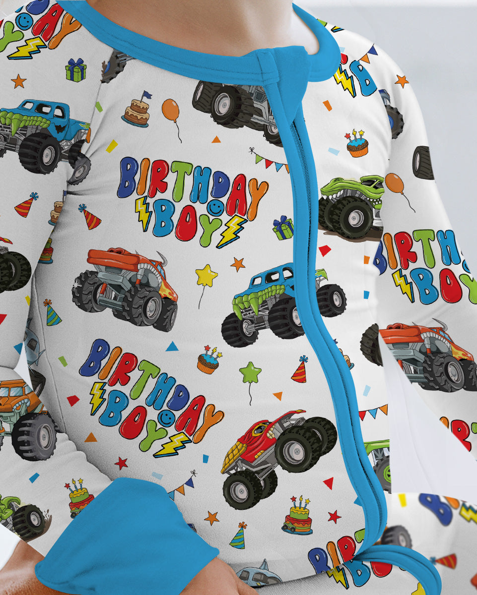 Monster Truck Birthday Boy Bamboo Convertible Zippy