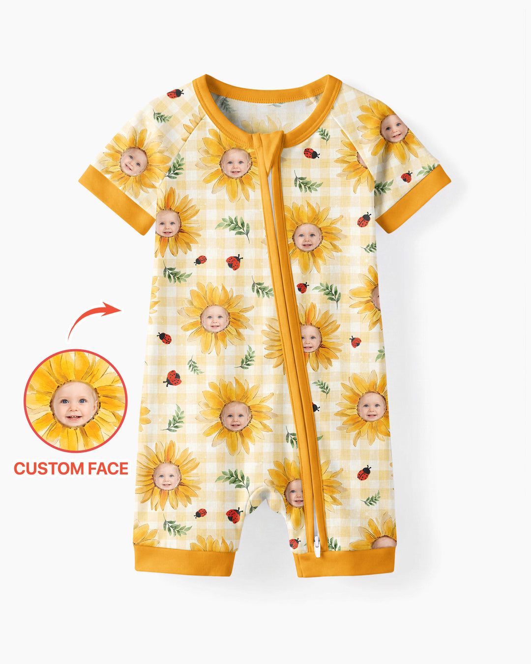 Custom Photo Be The Sunshine Bamboo Shorty Zippy