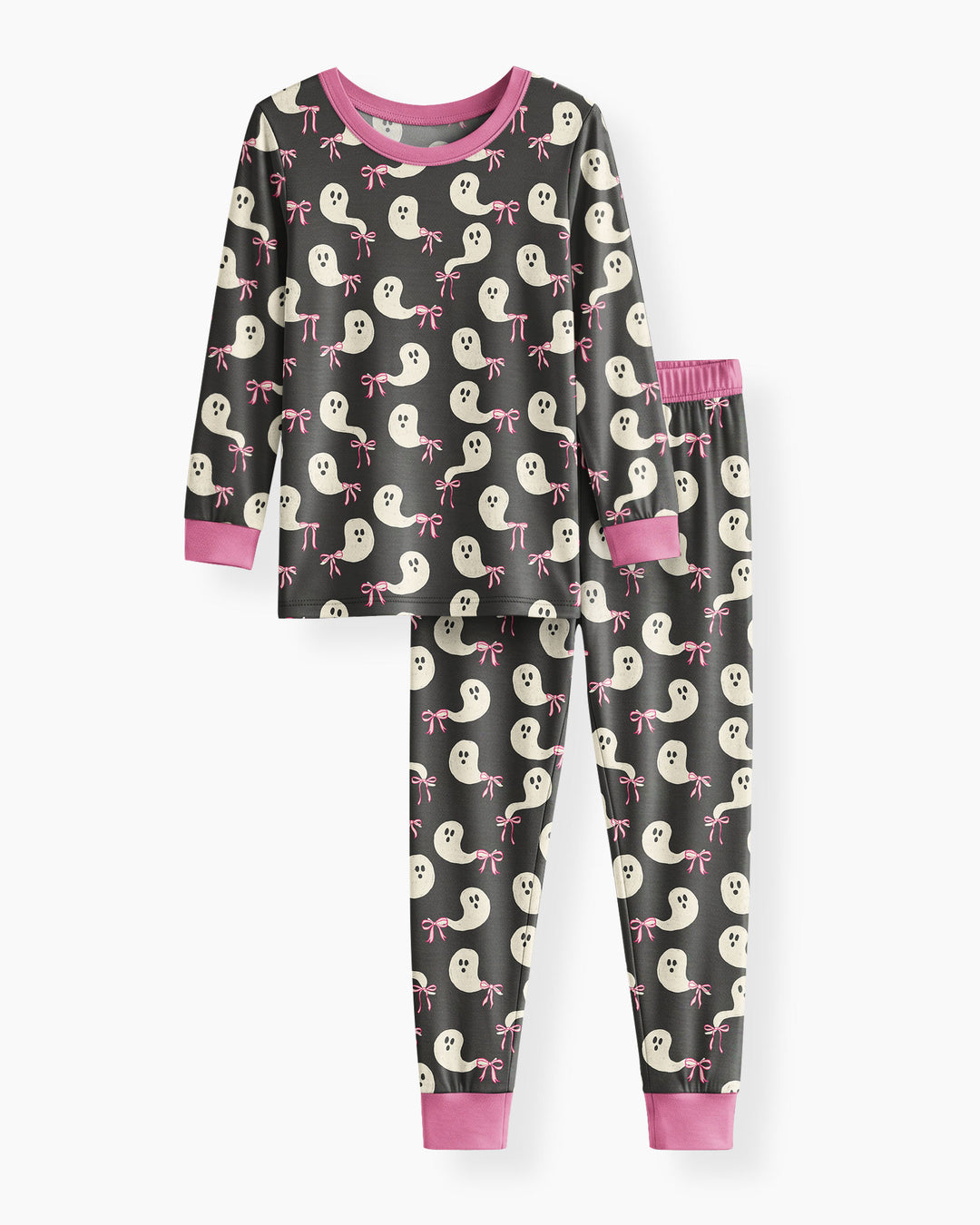 Little Ghosts Bamboo Two Piece Long Sleeve Pyjamas Set For Halloween