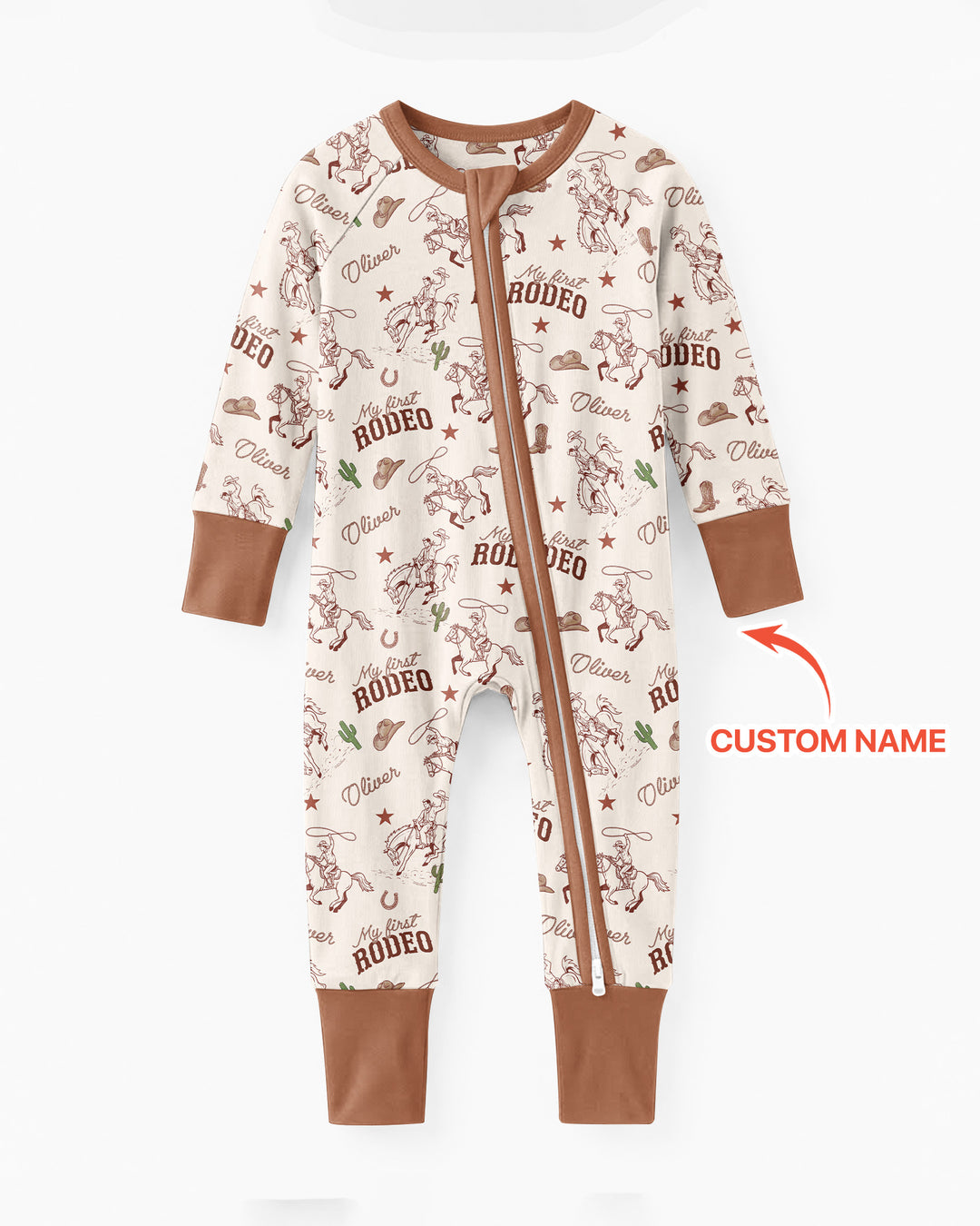 Custom Name First Rodeo Family Matching Bamboo Convertible Zippy