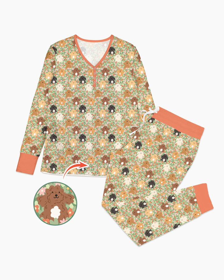 Puppy Garden Family Matching Bamboo Women Pajama Set