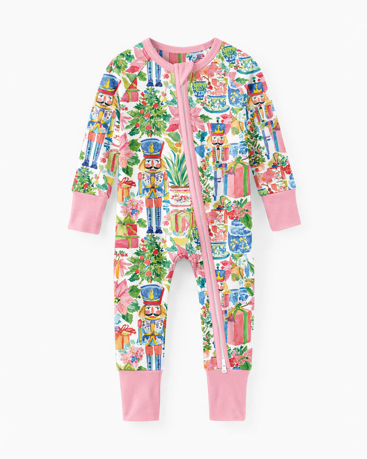 Watercolor Nutcracker Holiday Bamboo Convertible Zippy