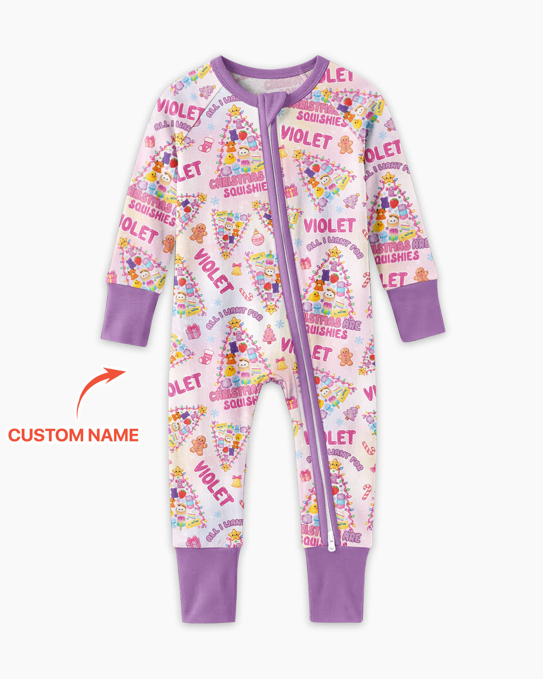 Custom Name All I Want For Christmas Are Squishies Bamboo Convertible Zippy