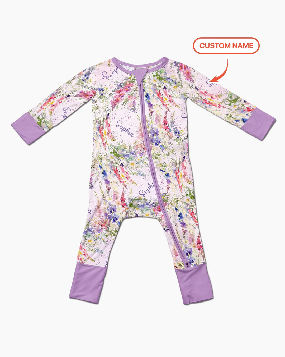 Custom Name Birth Month Flowers Bamboo Convertible Zippy