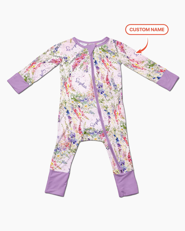 Custom Name Birth Month Flowers Bamboo Convertible Zippy
