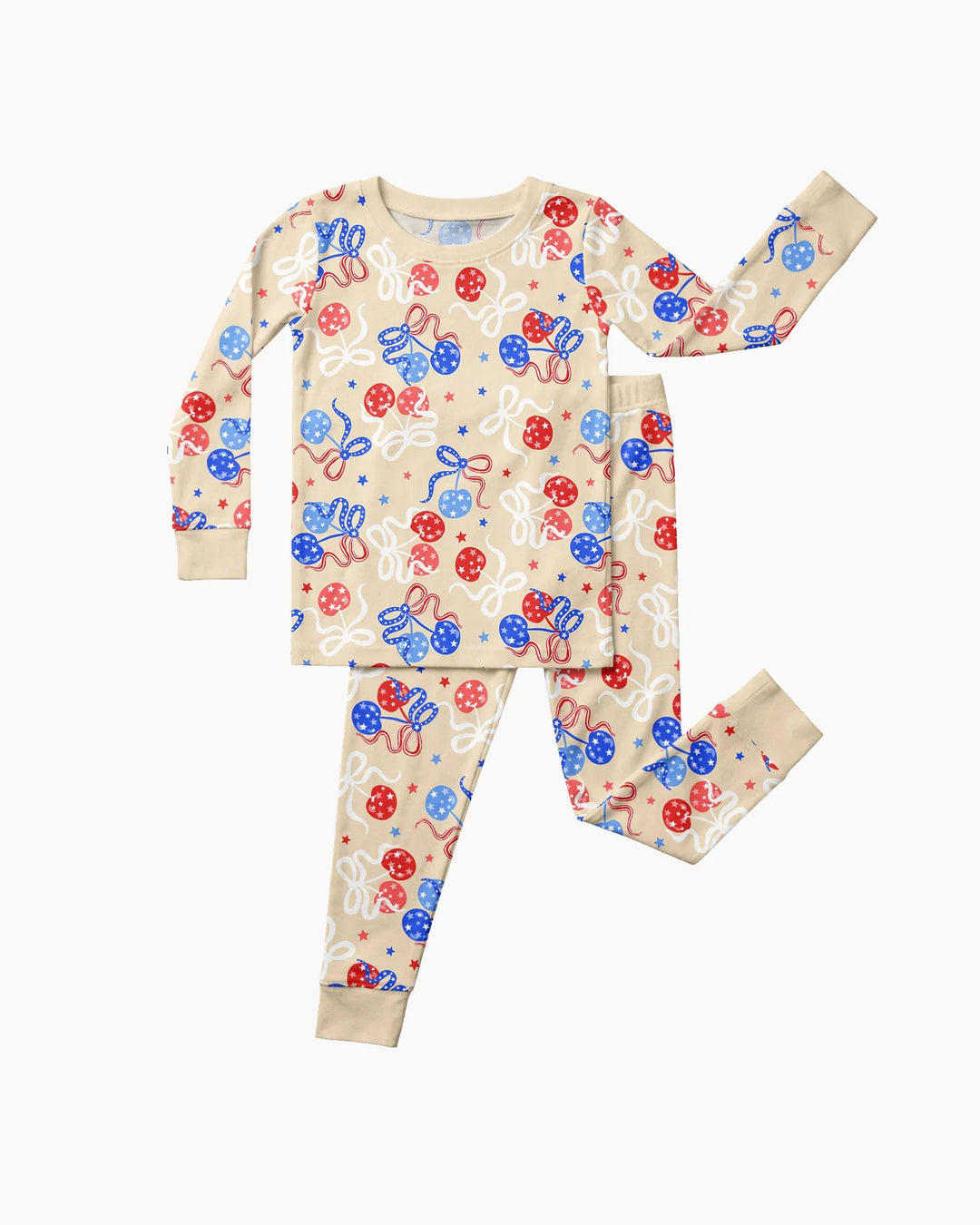 Cherry America 4th of July Bamboo Two Piece Long Sleeve Pajama Set