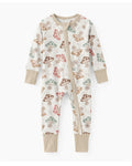 Brown Mushrooms Bamboo Convertible Zippered Romper