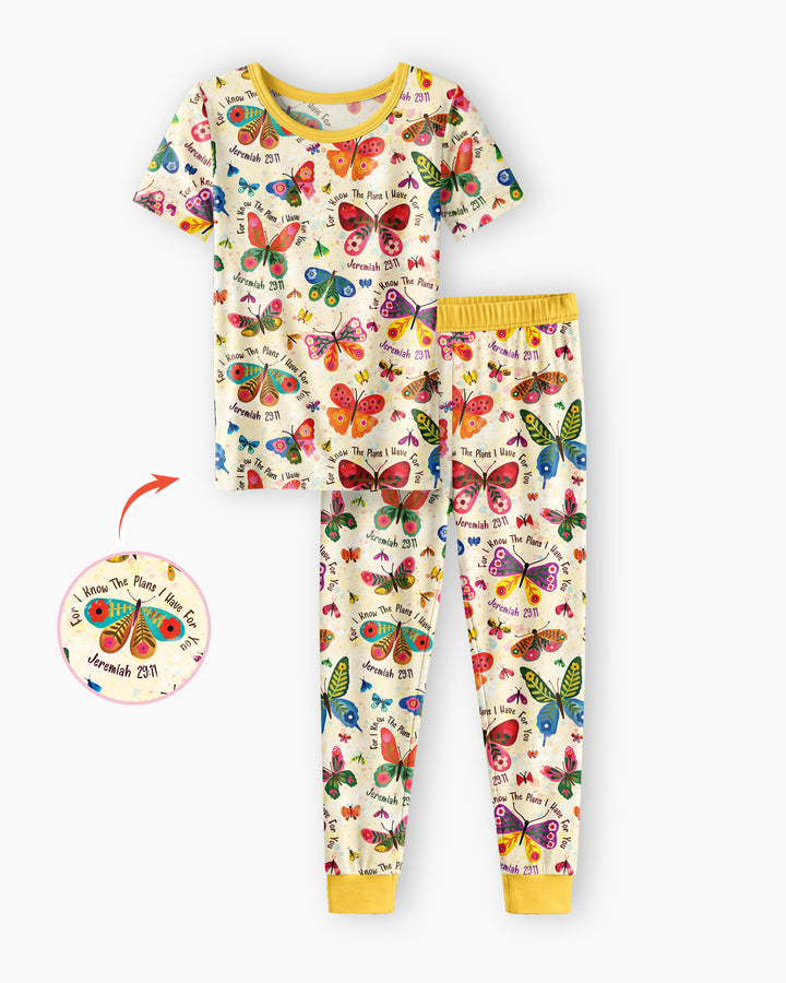 For I Know The Plans I Have For You Bamboo Two Piece Short Sleeve Pajama Set