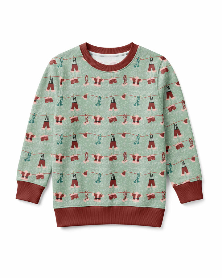 Santa In The Snow Bamboo Crewneck Sweatshirt