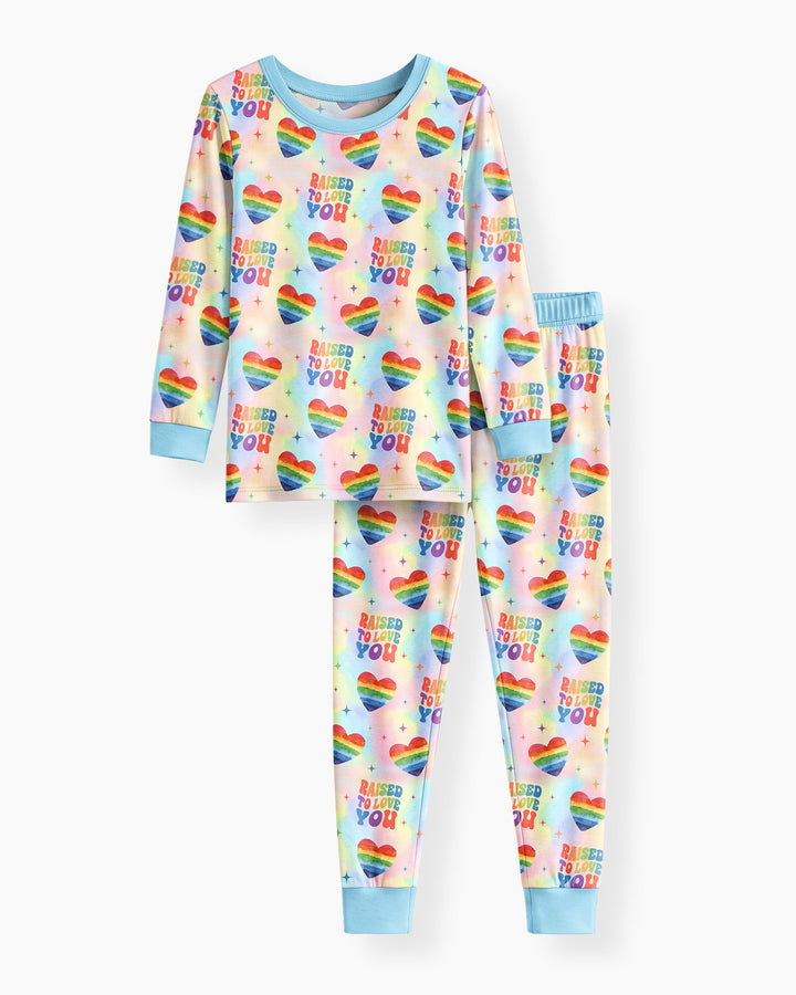 Raised To Love You Bamboo Two Piece Long Sleeve Pajama Set