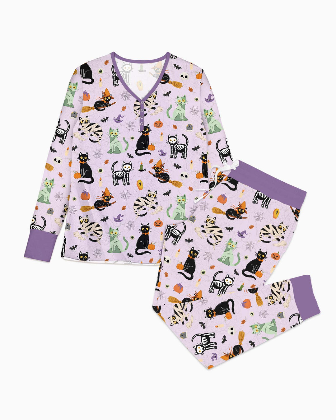 Spooky Cat Squad Bamboo Women Pajama Set