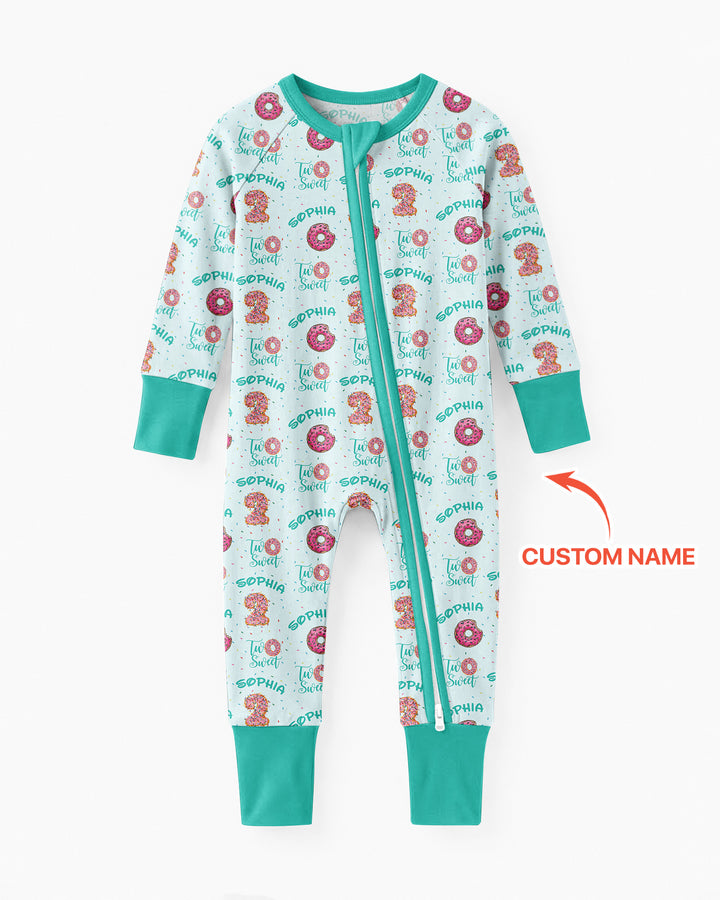 Custom Name Two Sweet Donut Bamboo Convertible Zippy