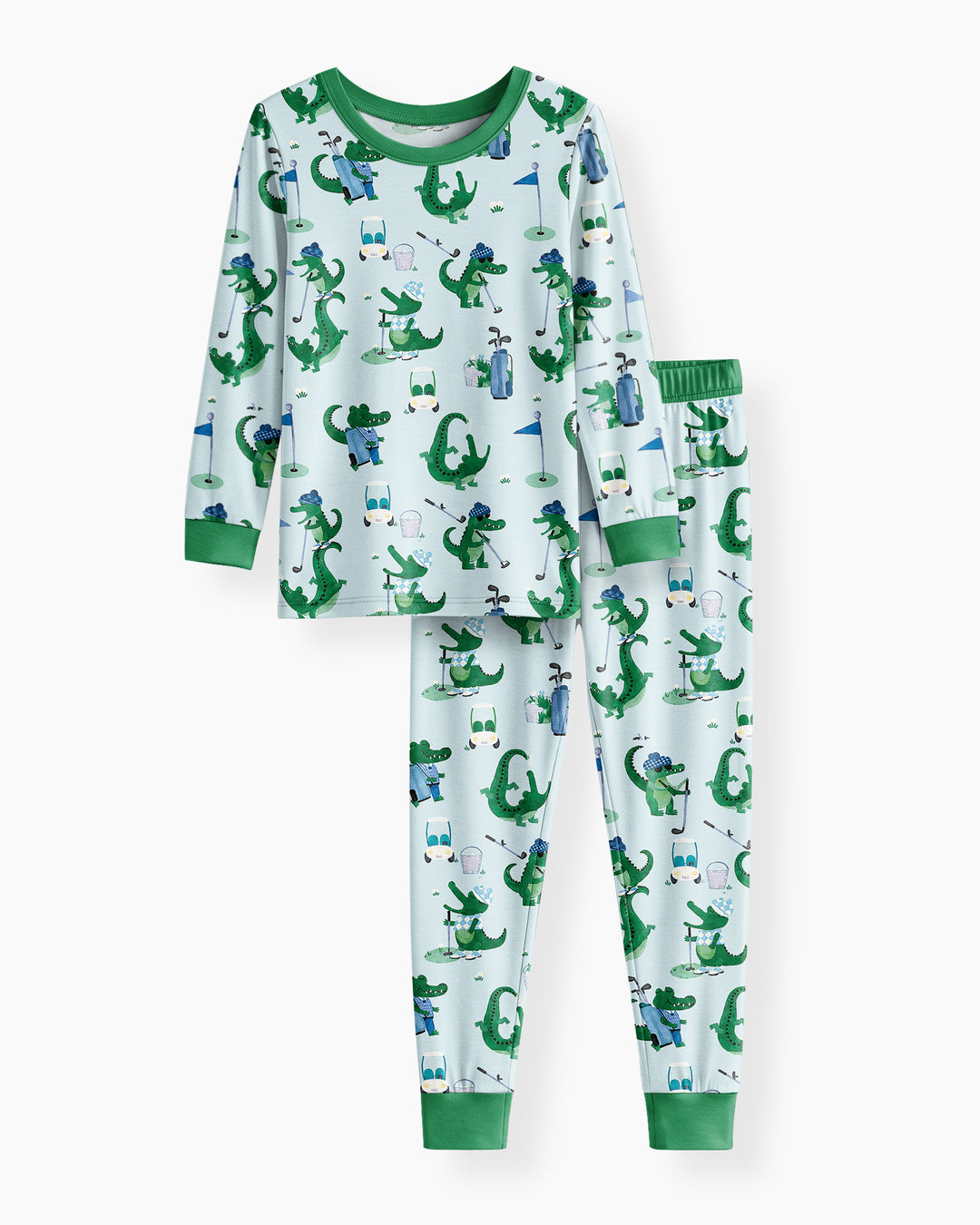 Golfing Gators Bamboo Two Piece Long Sleeve Pajama Set