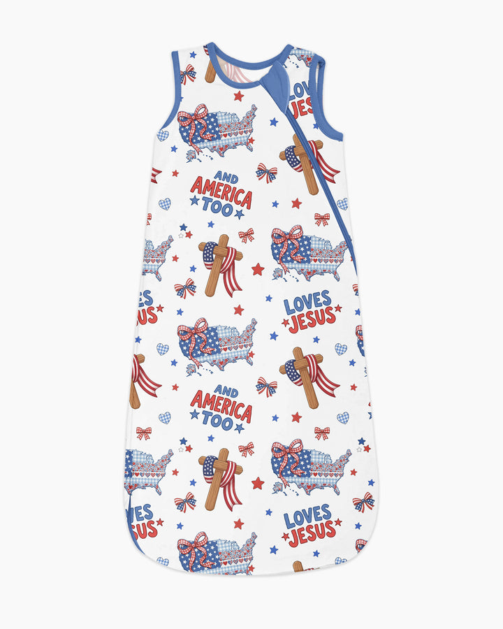 Loves Jesus And America Too Bamboo Sleep Bag