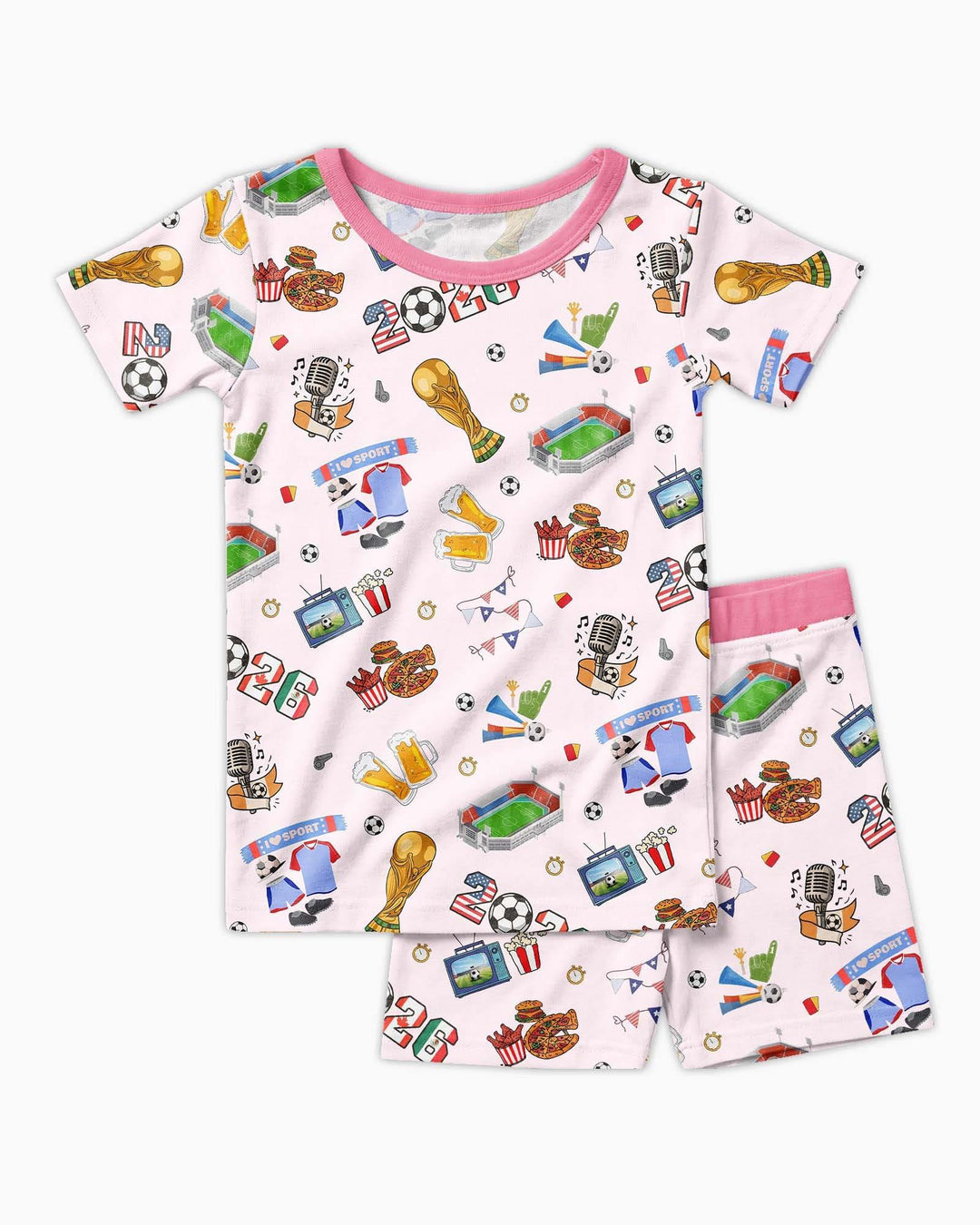 Dreaming of The Cup Bamboo Two Piece Short Sleeve Shorts Pajama Set