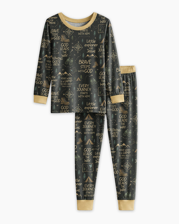 Template Bamboo Two Piece Long Sleeve Pyjamas Set