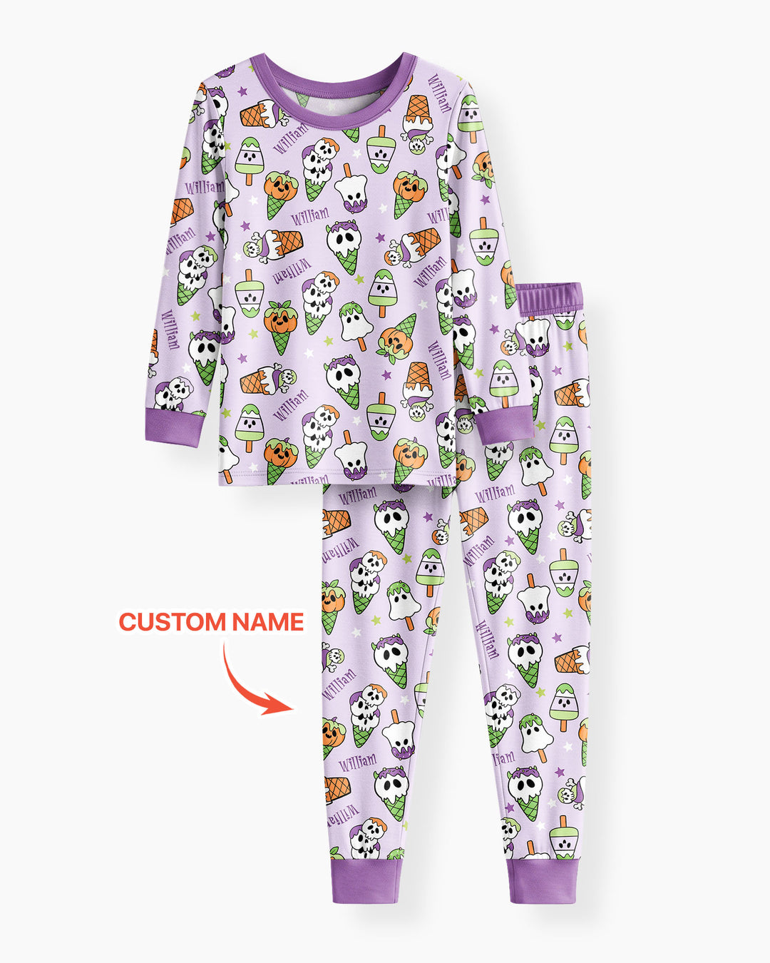 Summerween Ice cream Bamboo Two Piece Long Sleeve Pajama Set