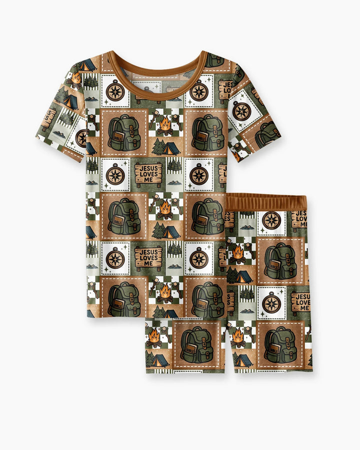Template Bamboo Two Piece Short Sleeve Shorts Pyjamas Set