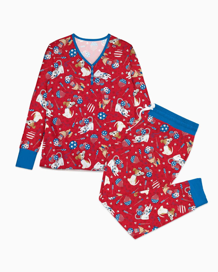 Red, White & Woof Family Matching Bamboo Women Pajama Set
