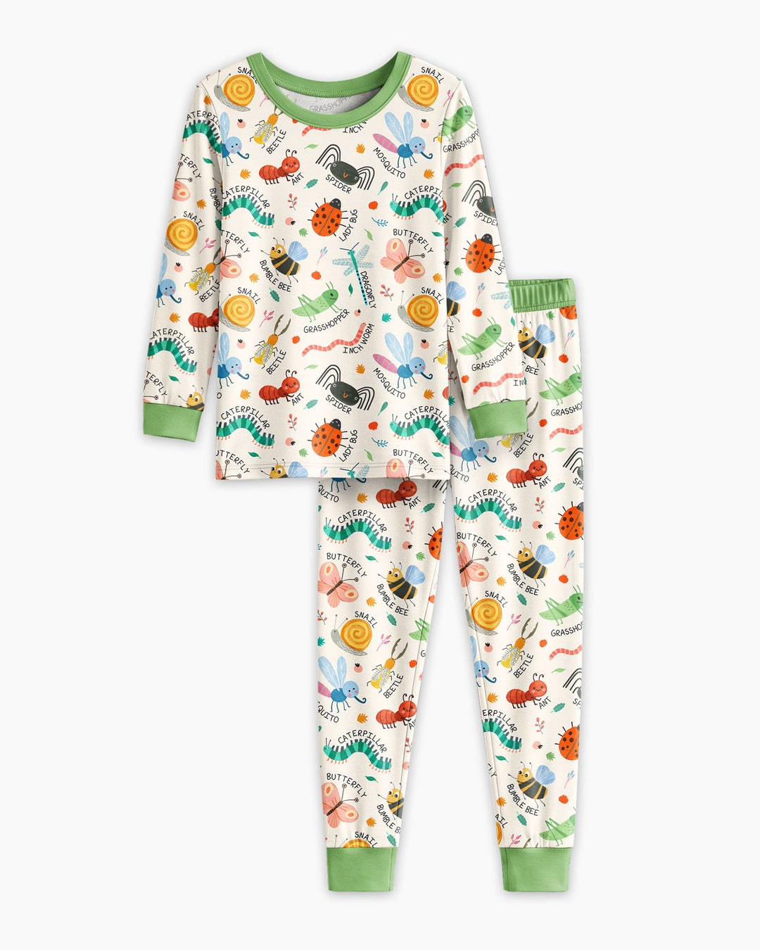Bug Field Guide Bamboo Two Piece Long Sleeve Pajama Set