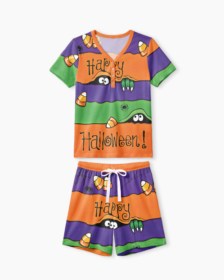 Happy Halloween Bamboo Women Short Sleeve Short Pajama Set