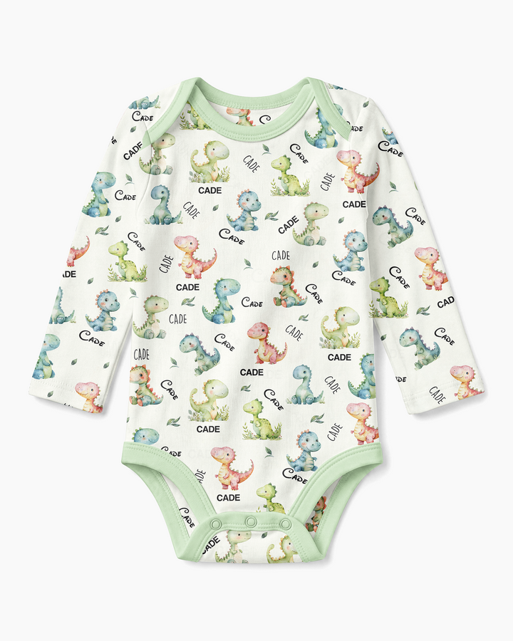 Dinosaur Custom Name Bamboo Bodysuit