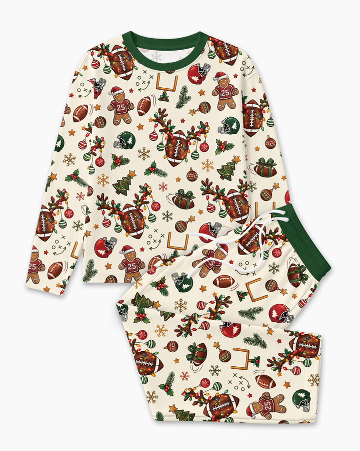 Football Christmas Merry Kickmas Bamboo Men's Pajama Set