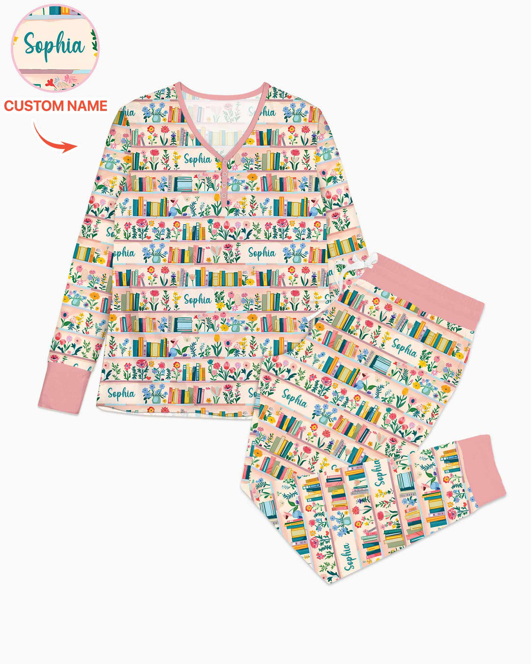 Personalized Book Lover Bamboo Women Pajama Set