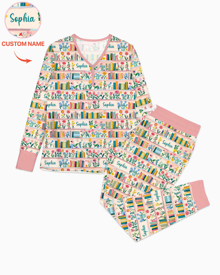 Personalized Book Lover Bamboo Women Pajama Set