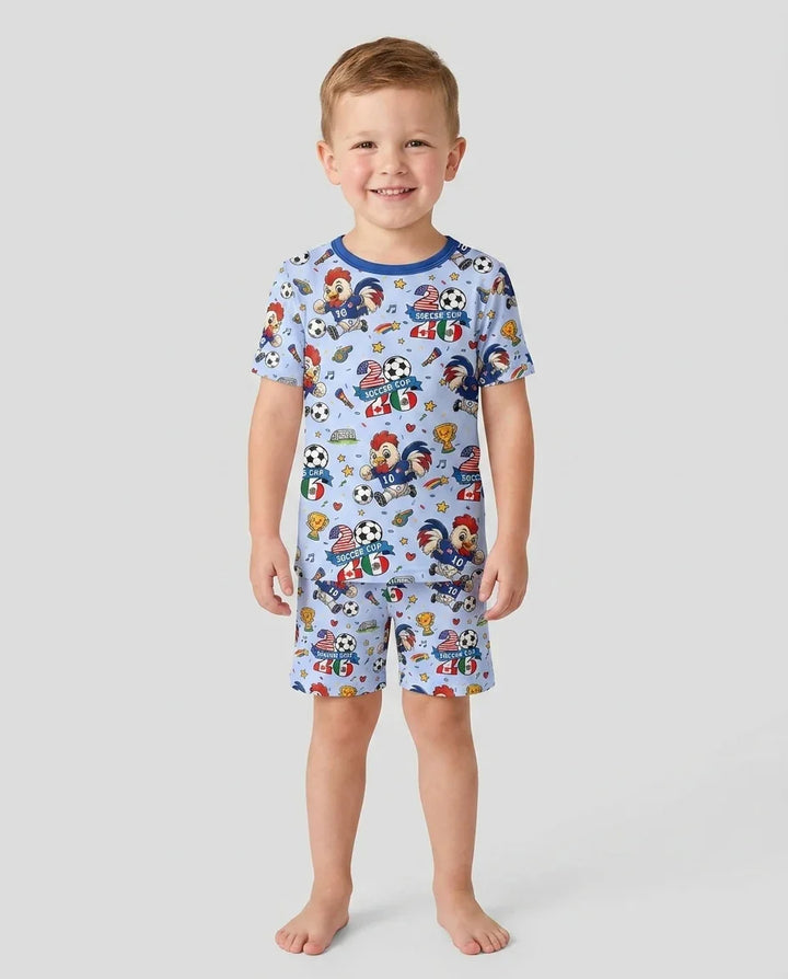 We Are The Champions Soccer Cup 2026 Bamboo Two Piece Short Sleeve Shorts Pajama Set
