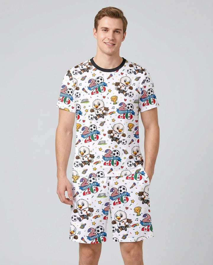 We Are The Champions Soccer Cup 2026 Bamboo Men Short Sleeve Short Pajama Set