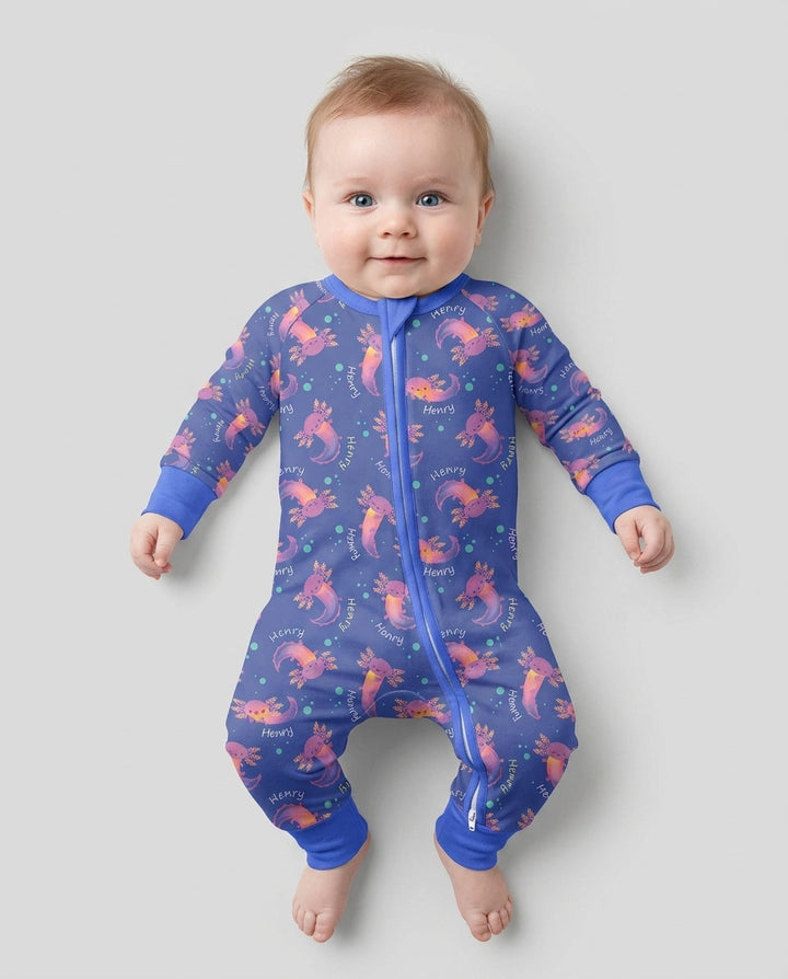 Axolotl Glow Custom Name Bamboo Convertible Zippy