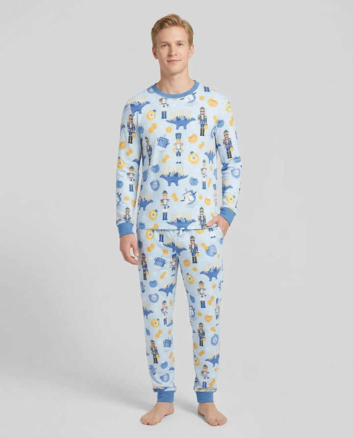 Hanukkah Nutcracker King Family Matching Bamboo Men's Pajama Set