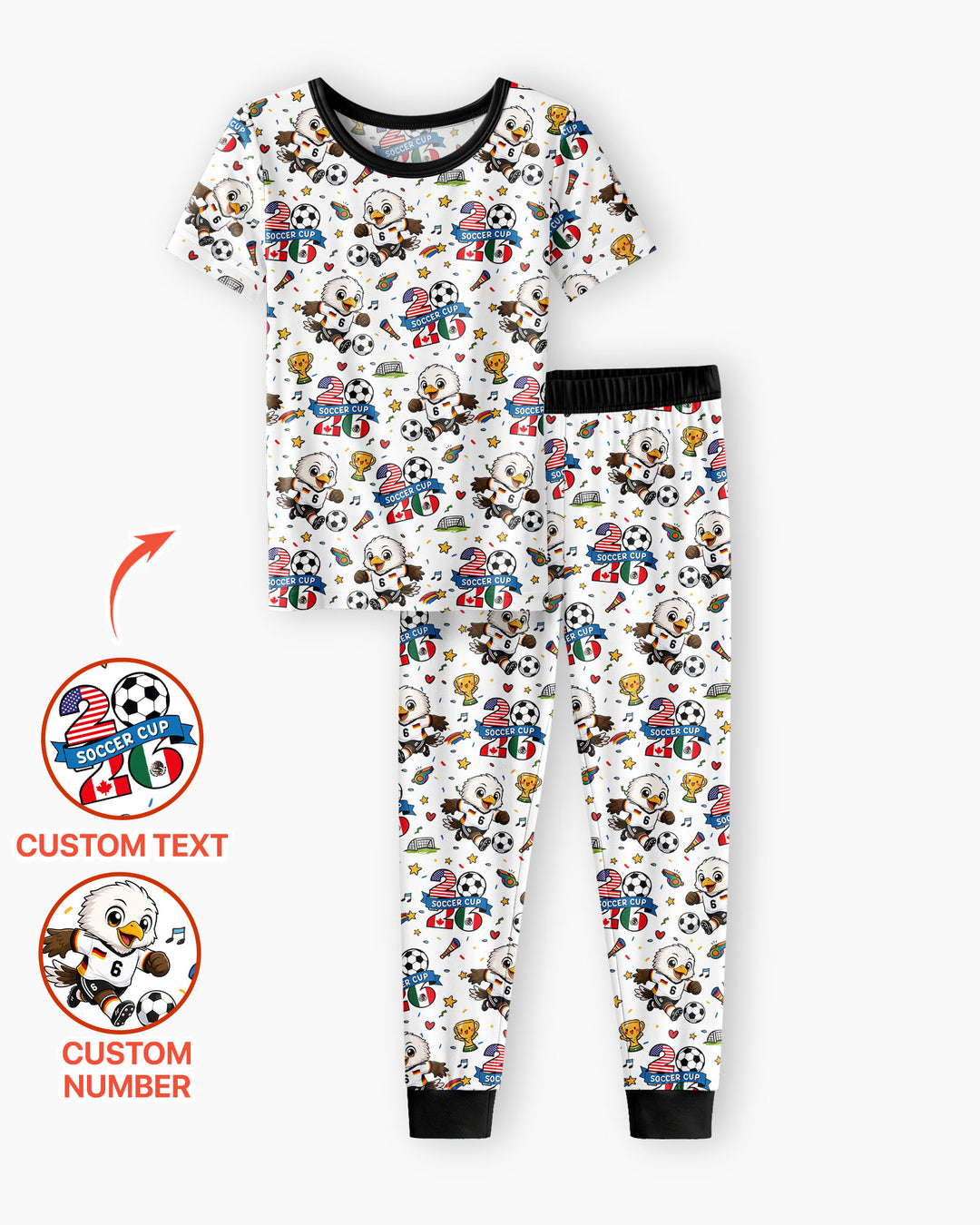 We Are The Champions Soccer Cup 2026 Bamboo Two Piece Short Sleeve Pajama Set