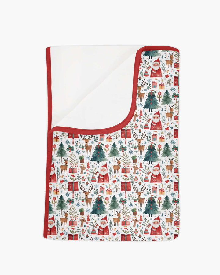 Christmas Tree Santa Bamboo Blanket
