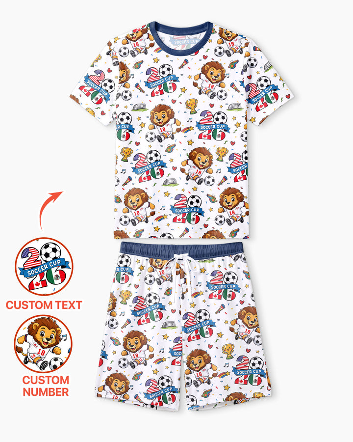 We Are The Champions Soccer Cup 2026 Bamboo Men Short Sleeve Short Pajama Set