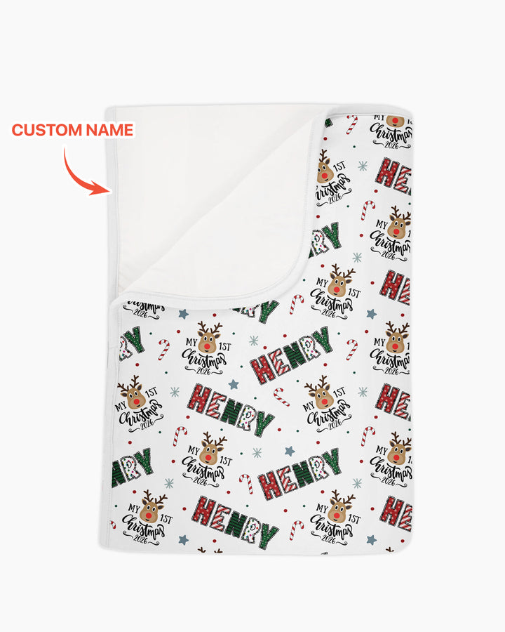 Custom Name "My First Christmas 2025" - Bamboo Blanket (S)
