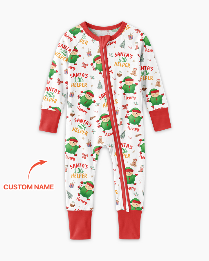 Custom Name Santa's Little Helper Bamboo Convertible Zippy