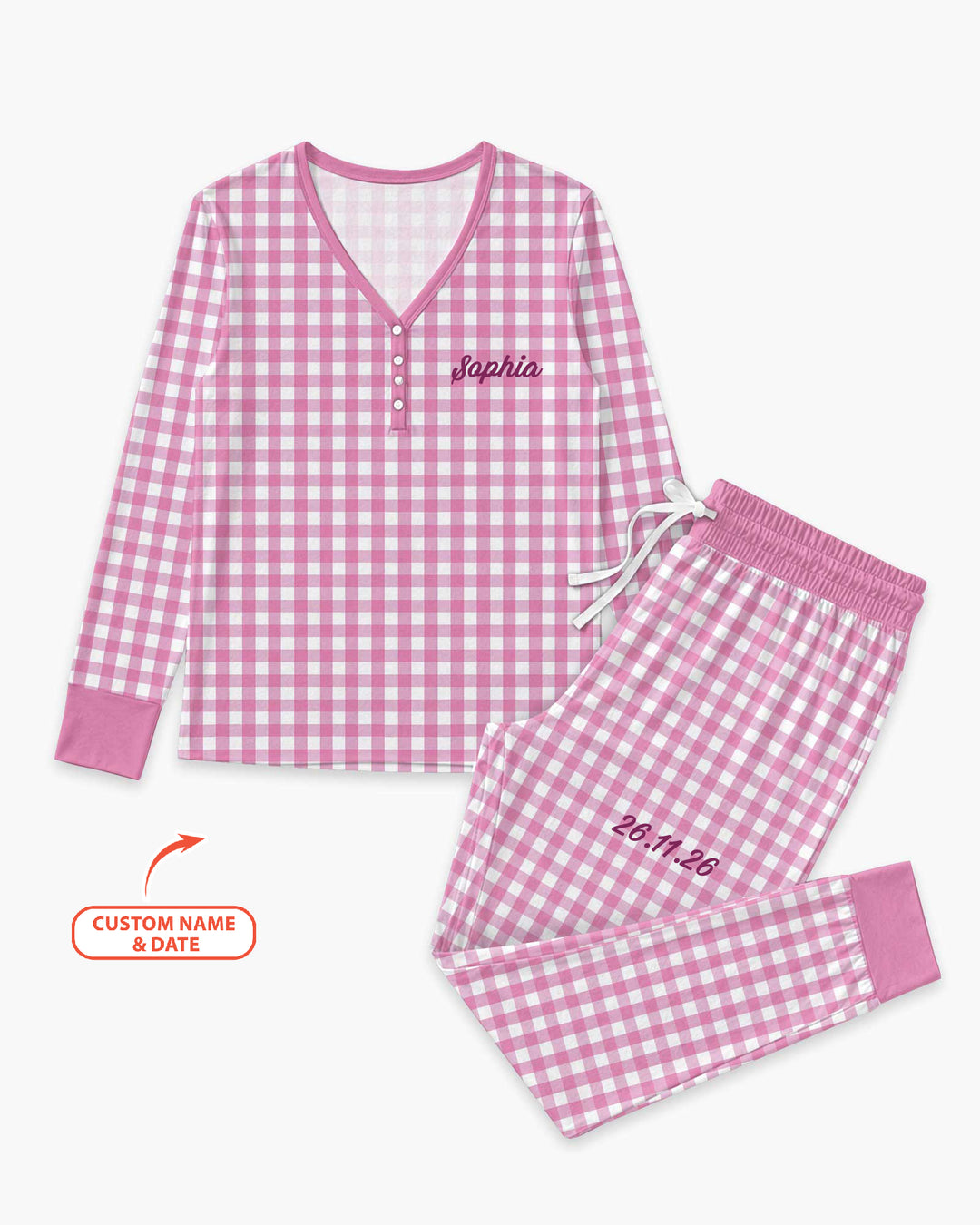 Embroidered Seersucker Bamboo Women Pajama Set
