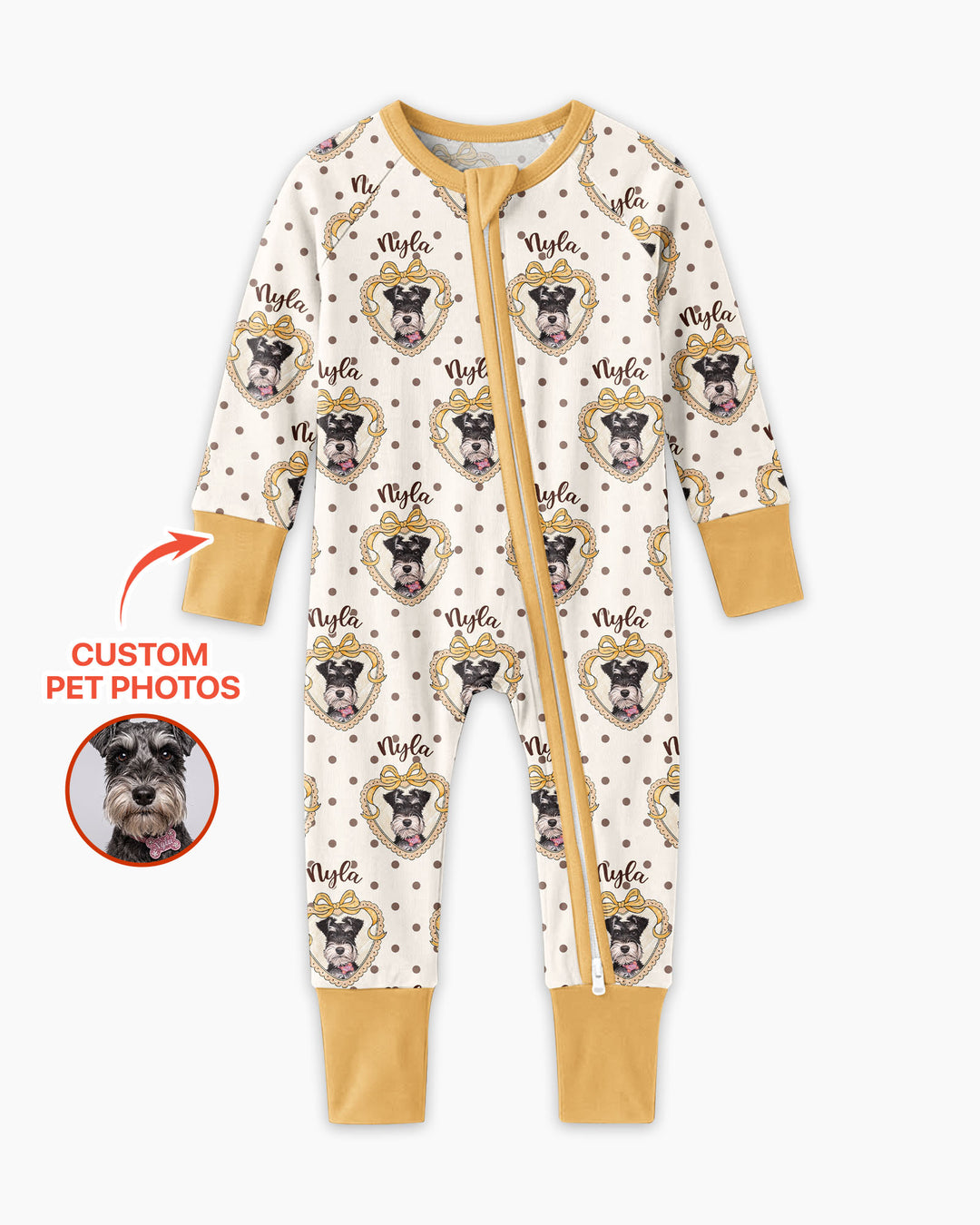 Custom Pet Photo Sweetheart Cameo Bamboo Convertible Zippy