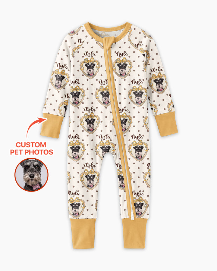 Custom Pet Photo Sweetheart Cameo Bamboo Convertible Zippy