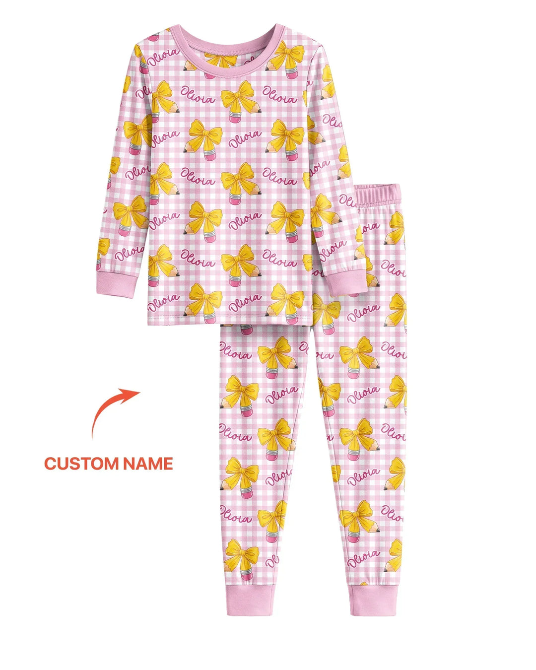 Coquette Back To School Bamboo Two Piece Long Sleeve Pajama Set