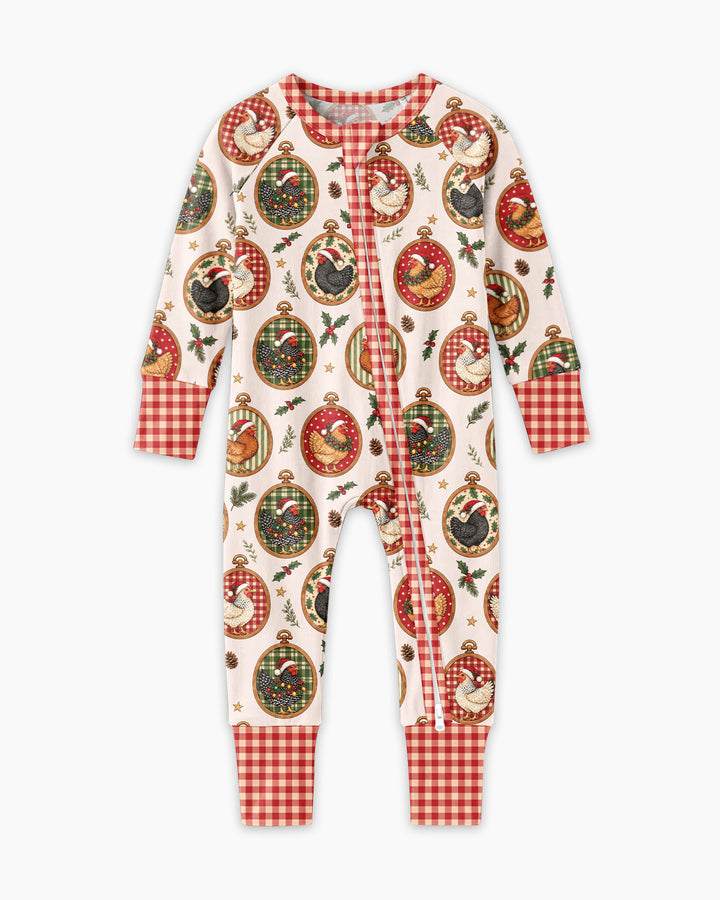 Chicken Merry Clucking Christmas Bamboo Convertible Zippy