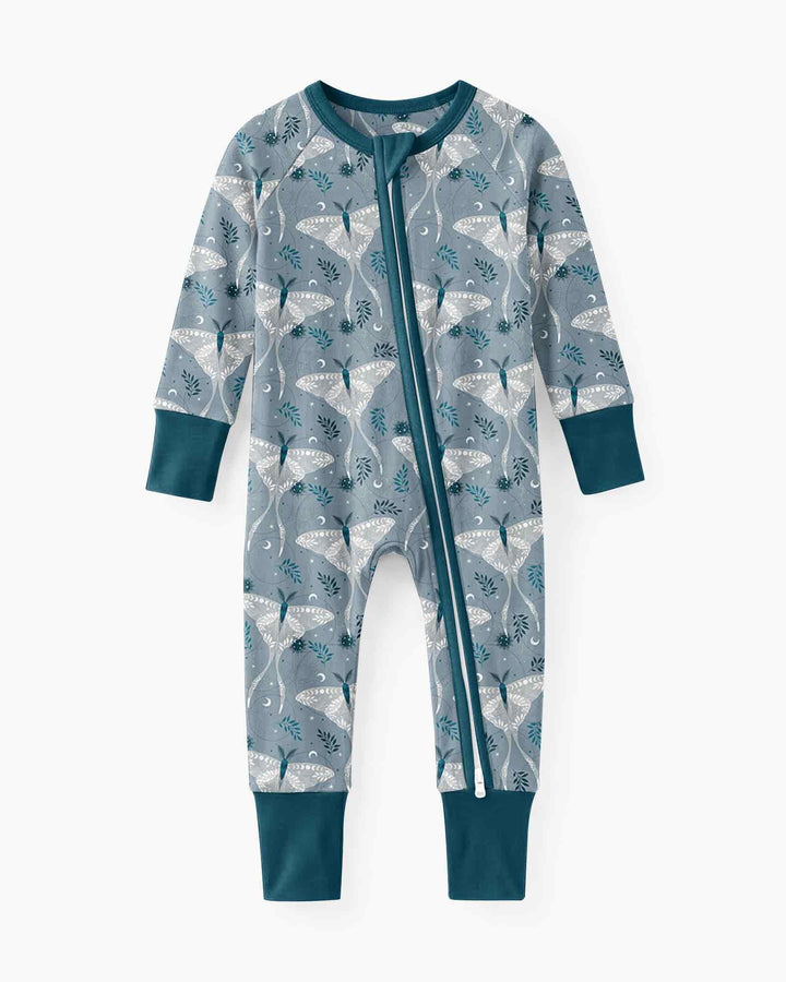 Silver Luna Moths Bamboo Convertible Zippy