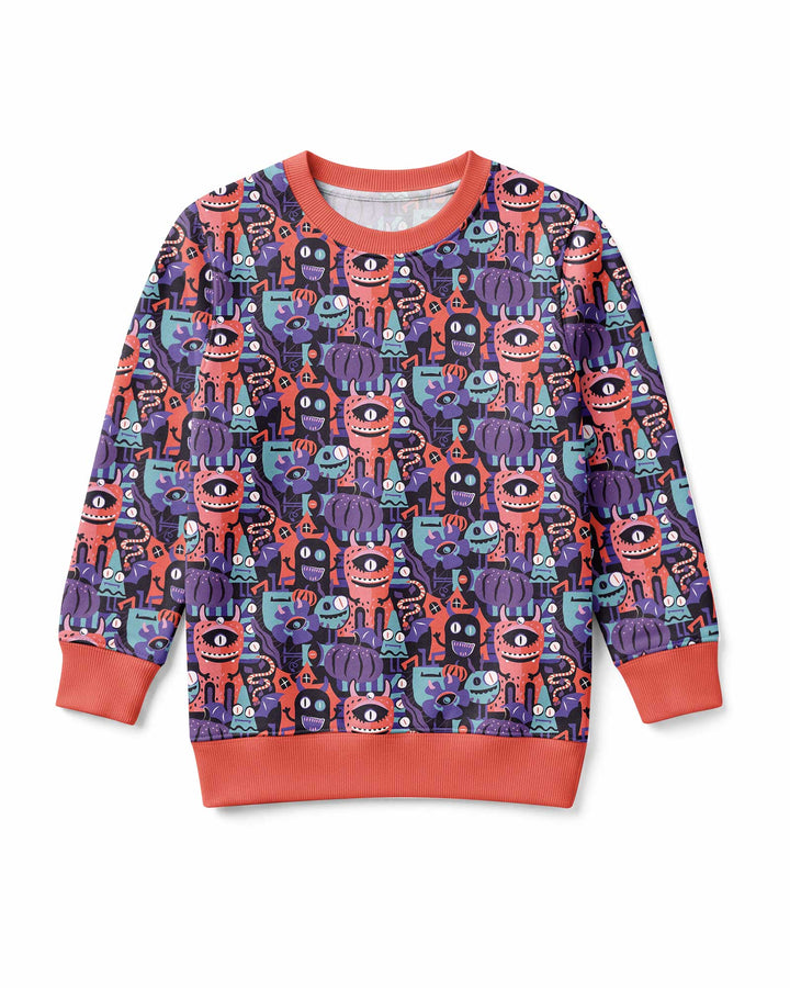 Halloween Multi Eyed Monsters Bamboo Crewneck Sweatshirt