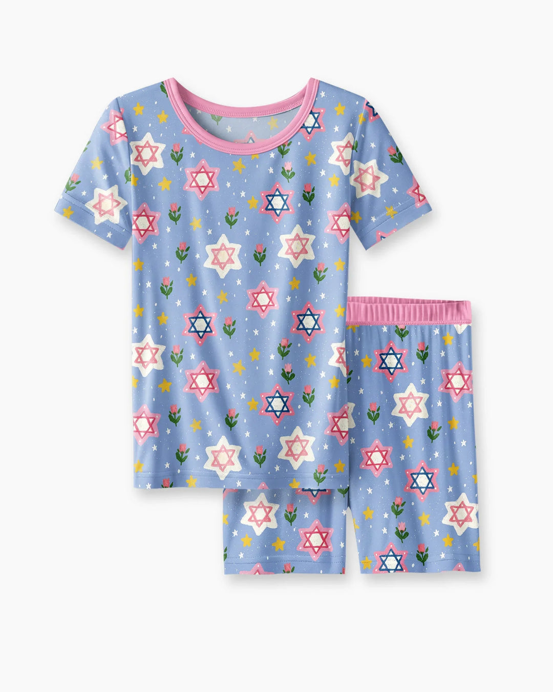 Starry Bloom Blessings Family Matching Bamboo Two Piece Short Sleeve Shorts Pajama Set