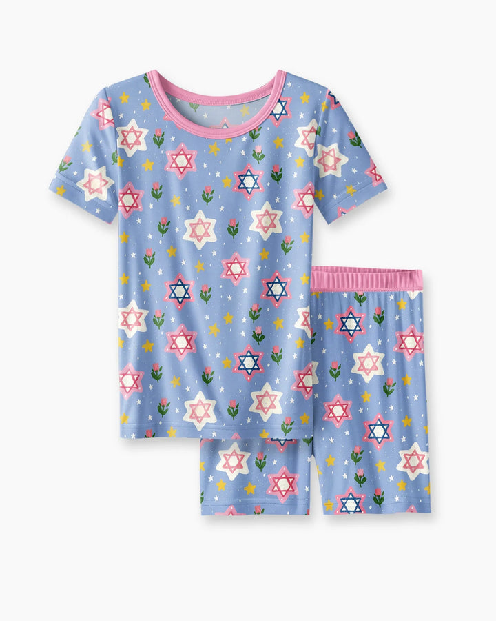 Starry Bloom Blessings Family Matching Bamboo Two Piece Short Sleeve Shorts Pajama Set